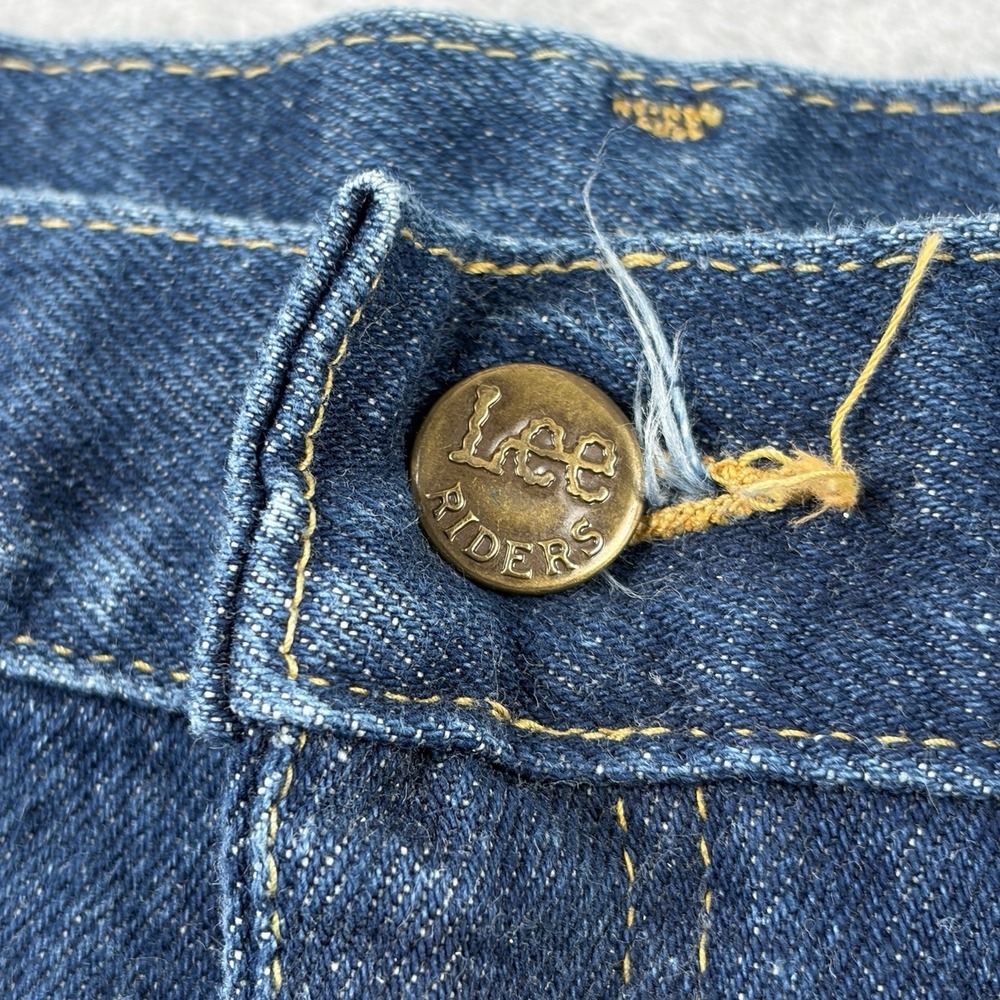 Vtg Lee Jeans Men 34x36 Blue Bootcut USA Union Made 70s 80s Talon Zip Dark Wash - Picture 4 of 14